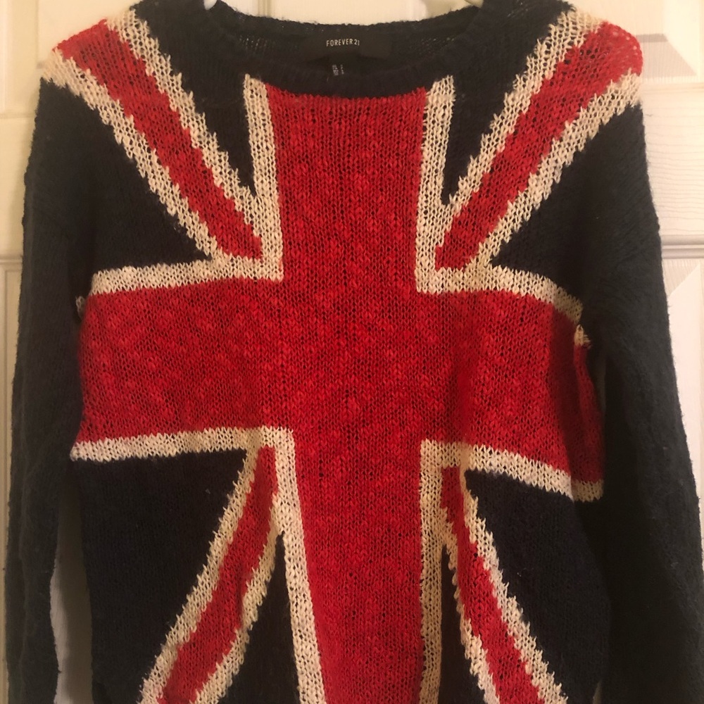 Navy British Flag Sweater